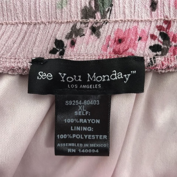 SEE YOU MONDAY XL Maxi Skirt Pink 100%Rayon Floral - Picture 5 of 5